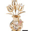 24K Gold Plated Crystal Studded Flower Bouquet in Vase with Decorative Butterfly